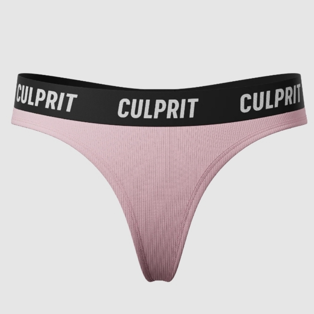 size XXL Culprit thong ribbed pink
